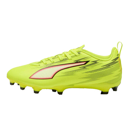 Yellow-Black - Back - Puma Childrens-Kids Ultra 5 Play Firm Ground Football Boots