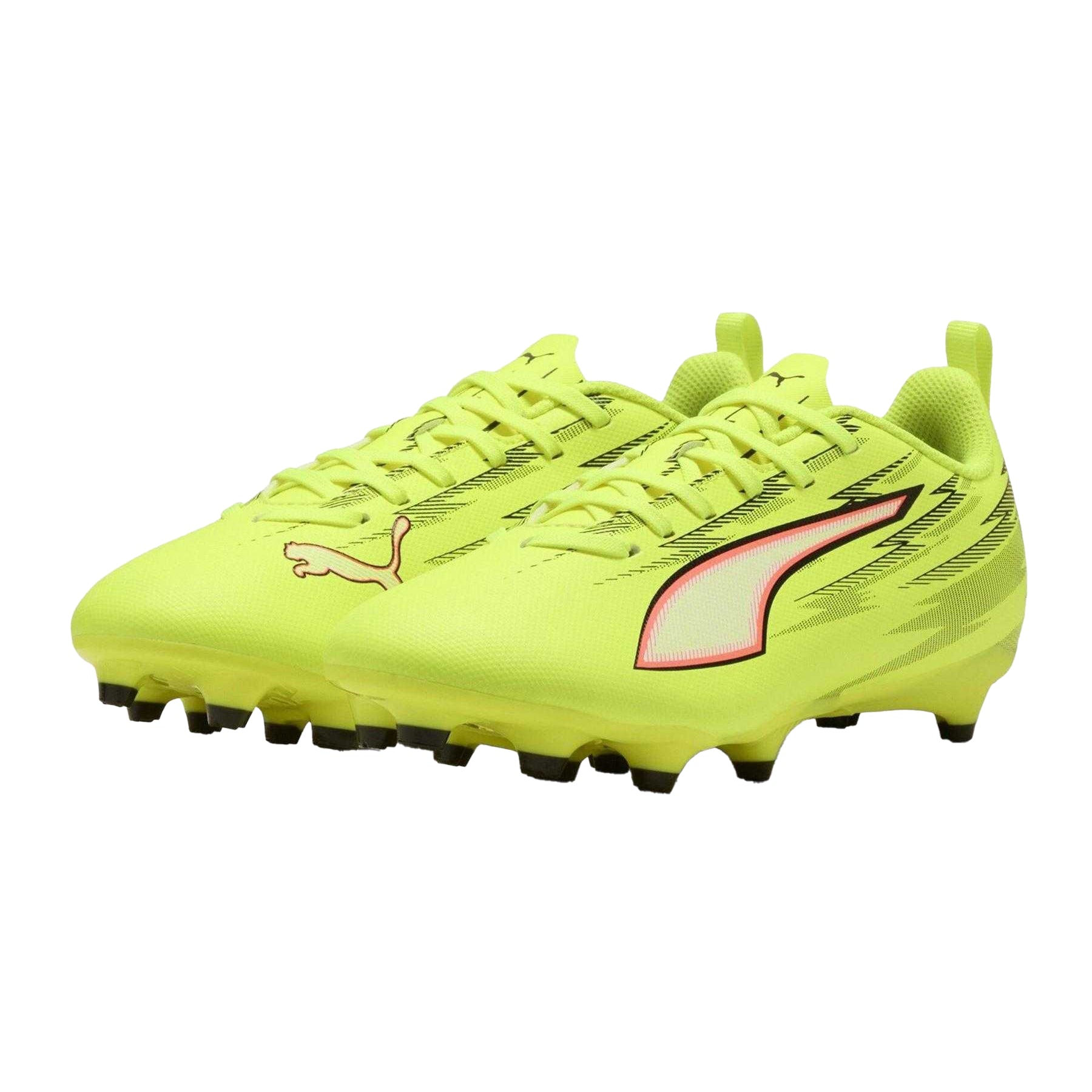 Yellow-Black - Pack Shot - Puma Childrens-Kids Ultra 5 Play Firm Ground Football Boots