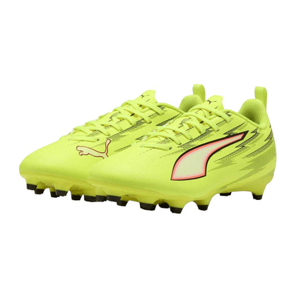 Yellow-Black - Pack Shot - Puma Childrens-Kids Ultra 5 Play Firm Ground Football Boots