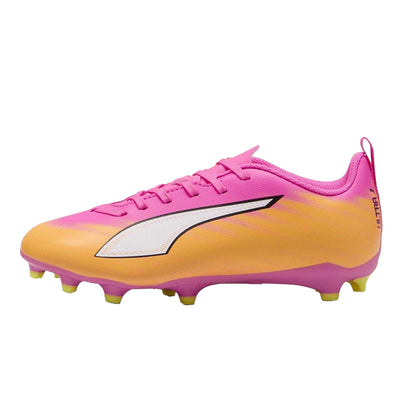 Pink-Orange - Back - Puma Childrens-Kids Ultra 5 Play Firm Ground Football Boots