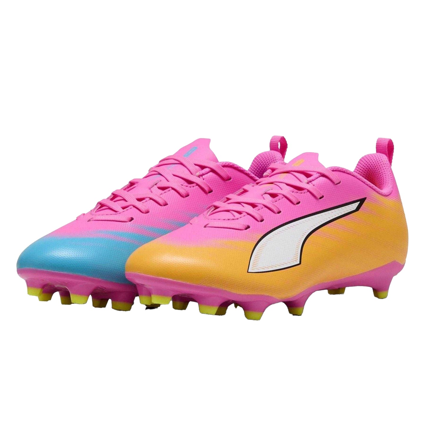 Pink-Orange - Pack Shot - Puma Childrens-Kids Ultra 5 Play Firm Ground Football Boots
