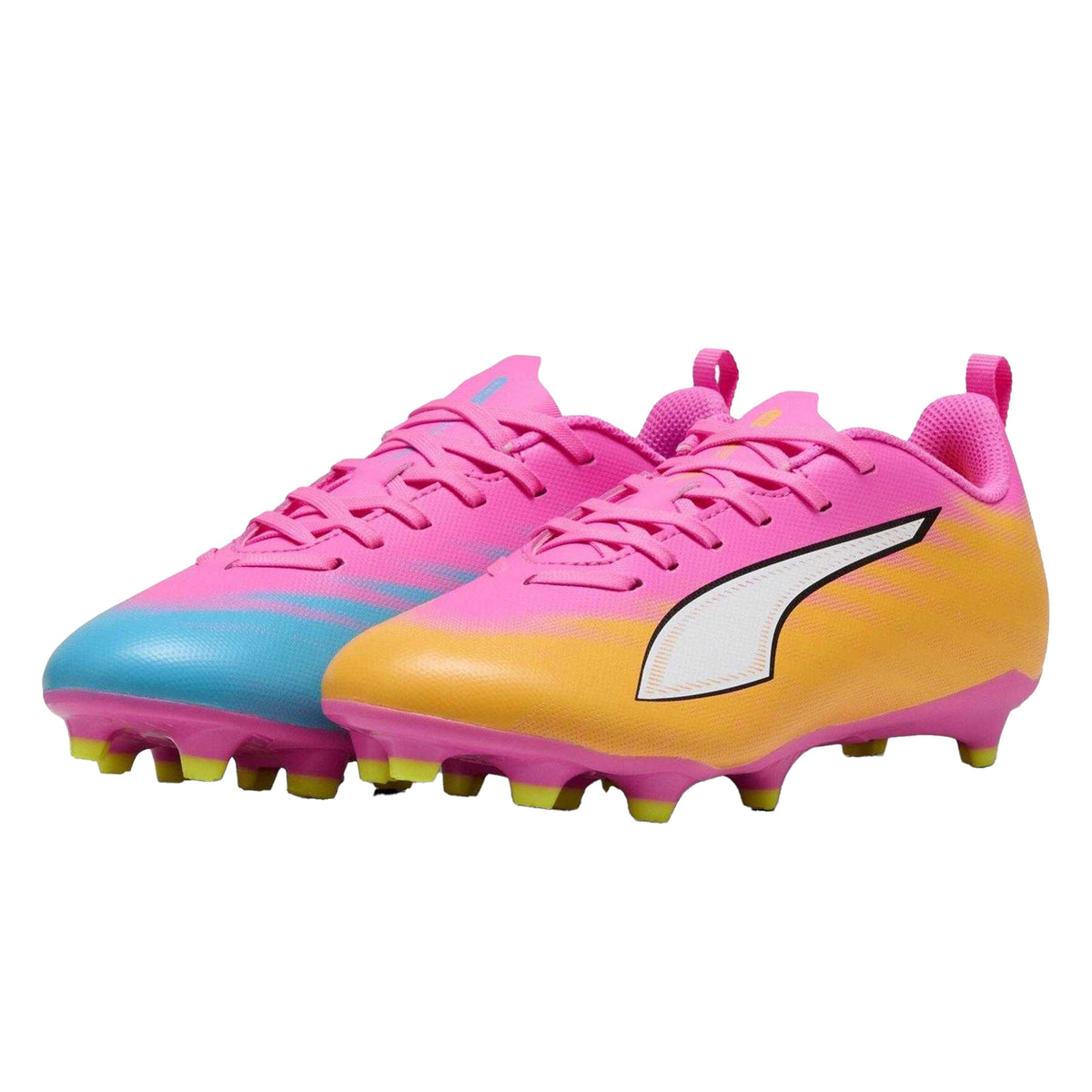 Pink-Orange - Pack Shot - Puma Childrens-Kids Ultra 5 Play Firm Ground Football Boots