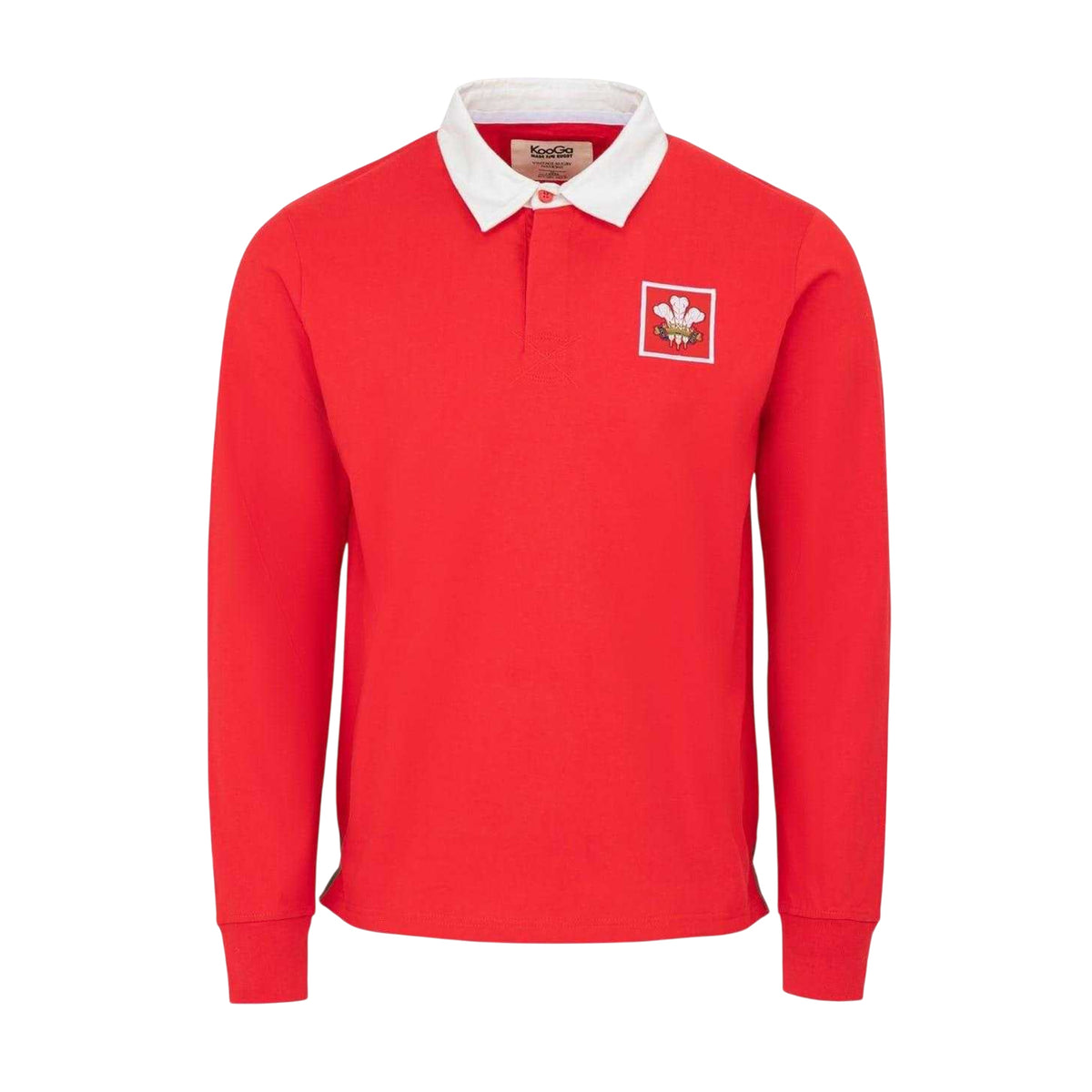 Red - Front - KooGa Mens Wales RU Long-Sleeved Rugby Shirt