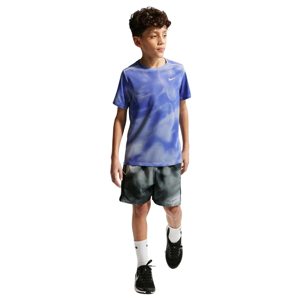 Black - Side - Nike Childrens-Kids Youth Dri-FIT Shorts