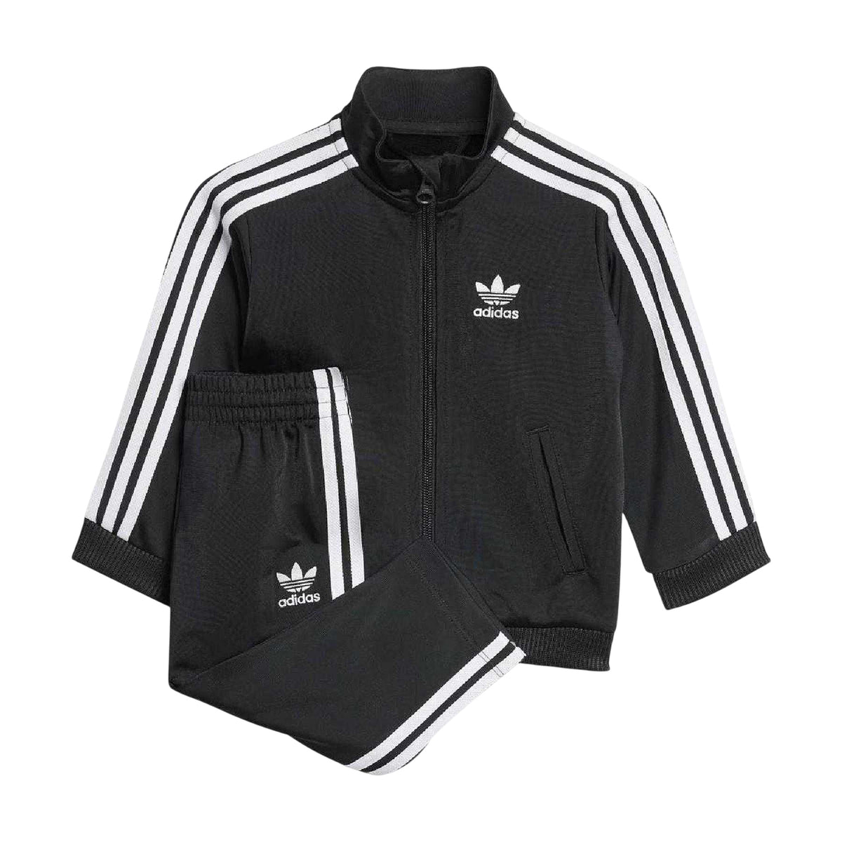 Black - Front - Adidas Childrens-Kids Firebird Tracksuit