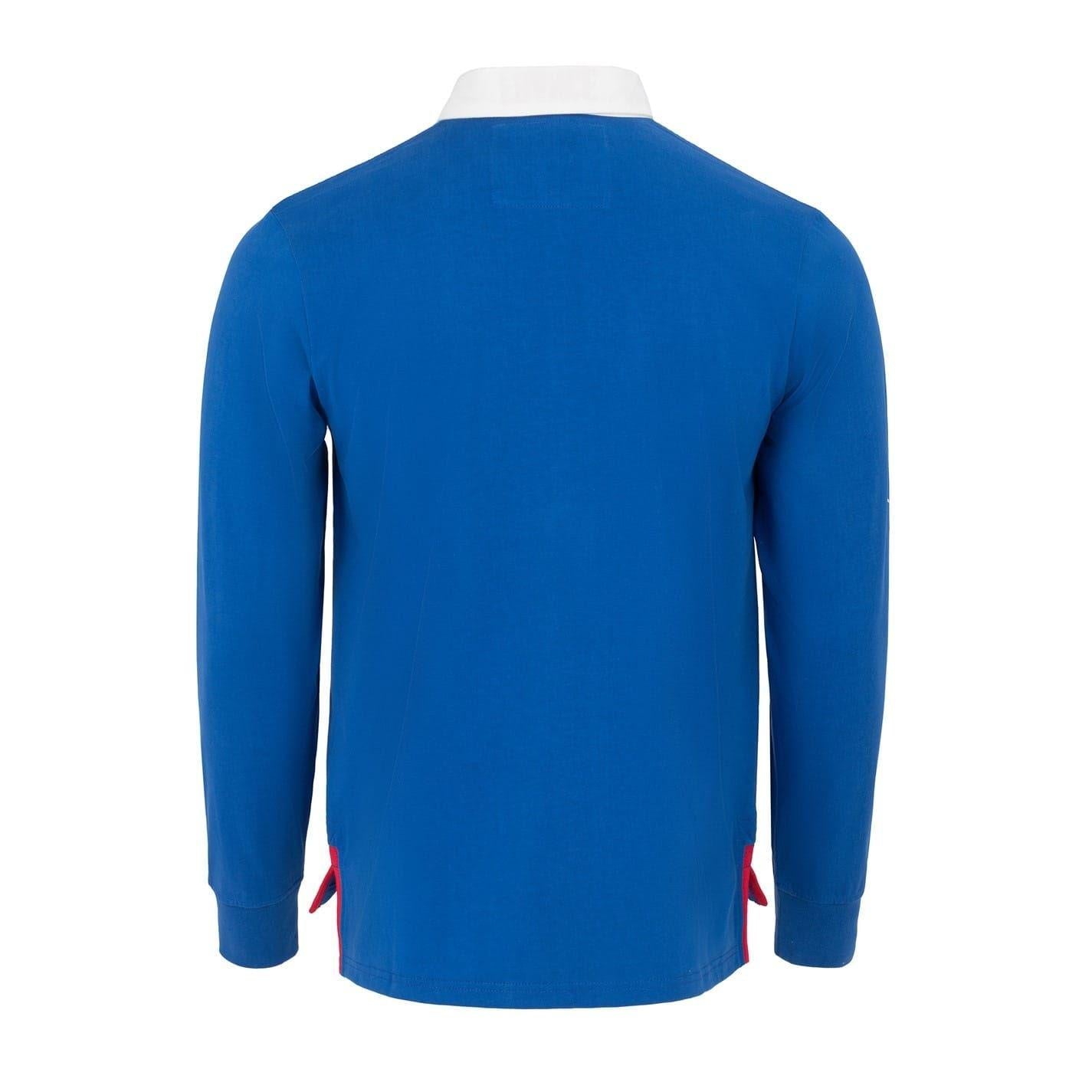 White - Back - KooGa Mens France FFR Long-Sleeved Rugby Shirt