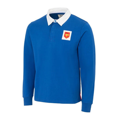 White - Side - KooGa Mens France FFR Long-Sleeved Rugby Shirt