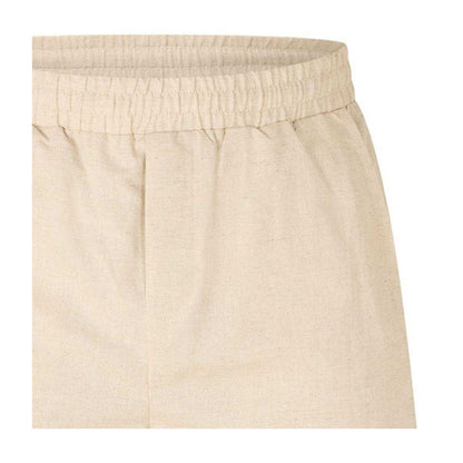 Oatmeal - Side - Belier Mens Linen Relaxed Fit Shorts