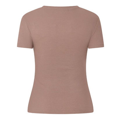 Brown - Back - 4th & Reckless Womens-Ladies Embroidered Logo Fitted T-Shirt
