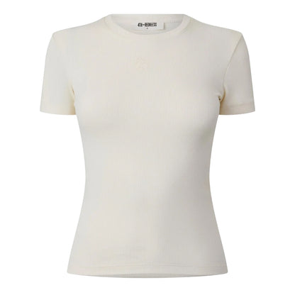 White - Front - 4th & Reckless Womens-Ladies Embroidered Logo Fitted T-Shirt