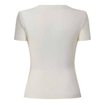 White - Back - 4th & Reckless Womens-Ladies Embroidered Logo Fitted T-Shirt