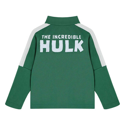 Green - Back - Hulk Childrens-Kids Ankle Slit Tracksuit Set