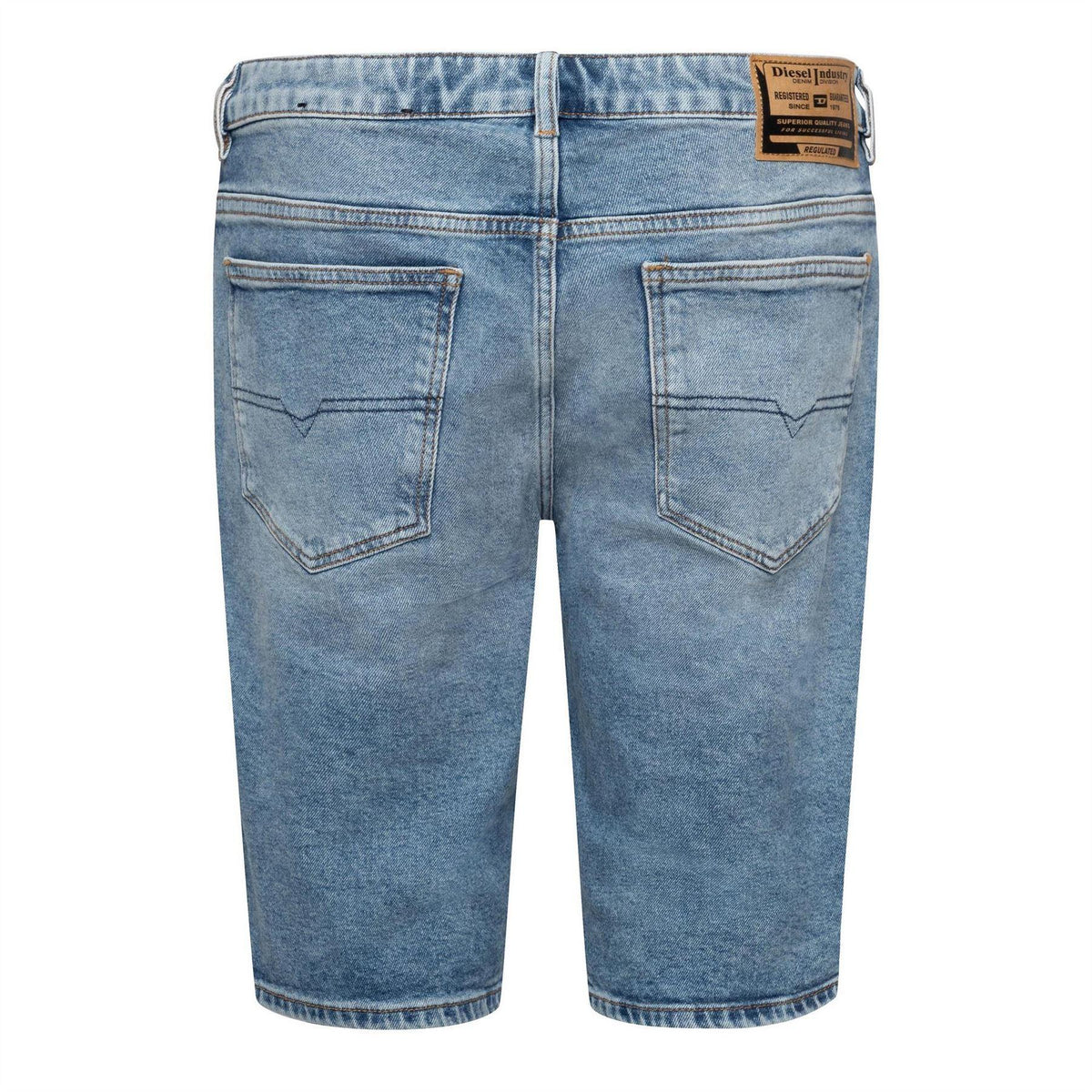 Blue Denim - Back - Diesel Mens Denim Slim Shorts