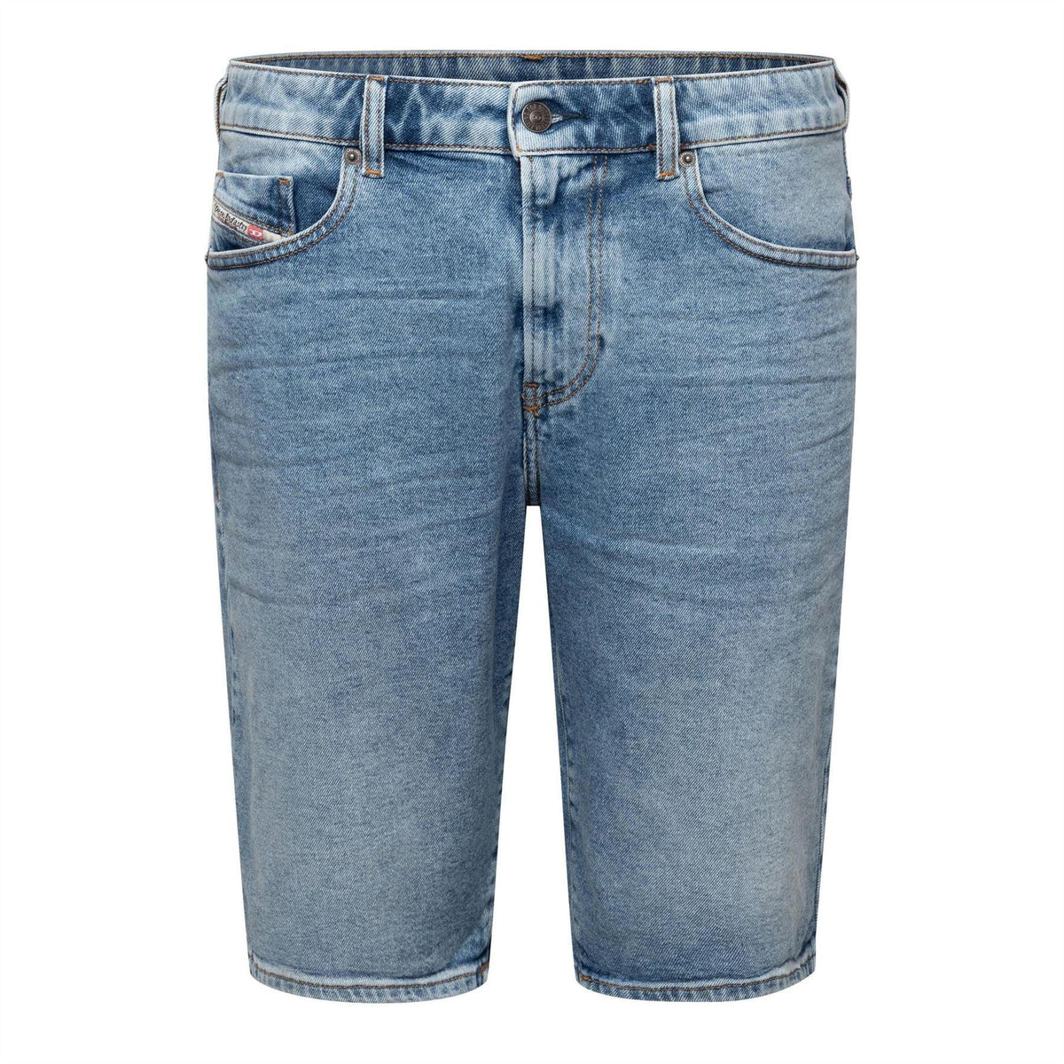Blue Denim - Front - Diesel Mens Denim Slim Shorts