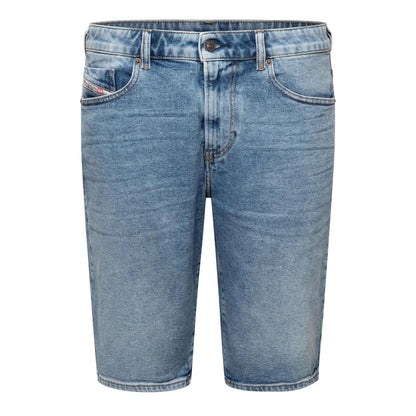 Blue Denim - Front - Diesel Mens Denim Slim Shorts
