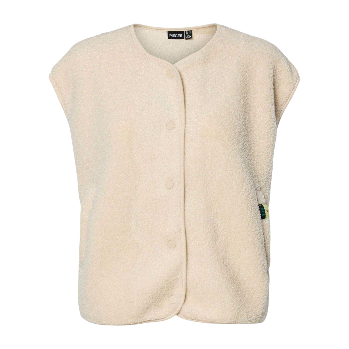 Birch - Front - Pieces Womens-Ladies Pckatty Teddy Fleece Vest Top
