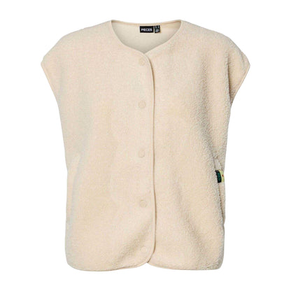 Birch - Front - Pieces Womens-Ladies Pckatty Teddy Fleece Vest Top