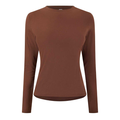 Cocoa - Front - Skims Womens-Ladies Plain Soft Long-Sleeved T-Shirt
