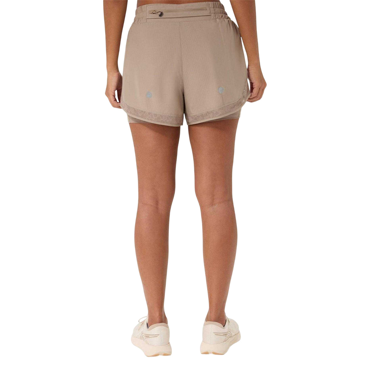 Greige - Back - Asics Womens-Ladies Nagino Running Shorts