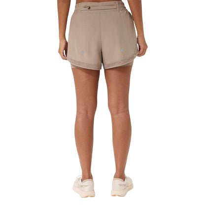 Greige - Back - Asics Womens-Ladies Nagino Running Shorts