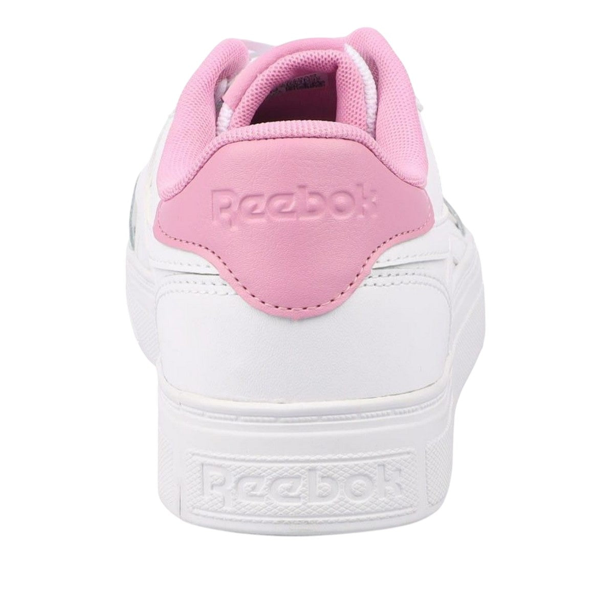 White-Pink - Back - Reebok Womens-Ladies Court Advance Bold Leather Trainers