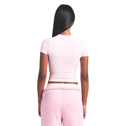 Cherry Blossom - Back - Skims Womens-Ladies Ribbed Cotton Cropped T-Shirt