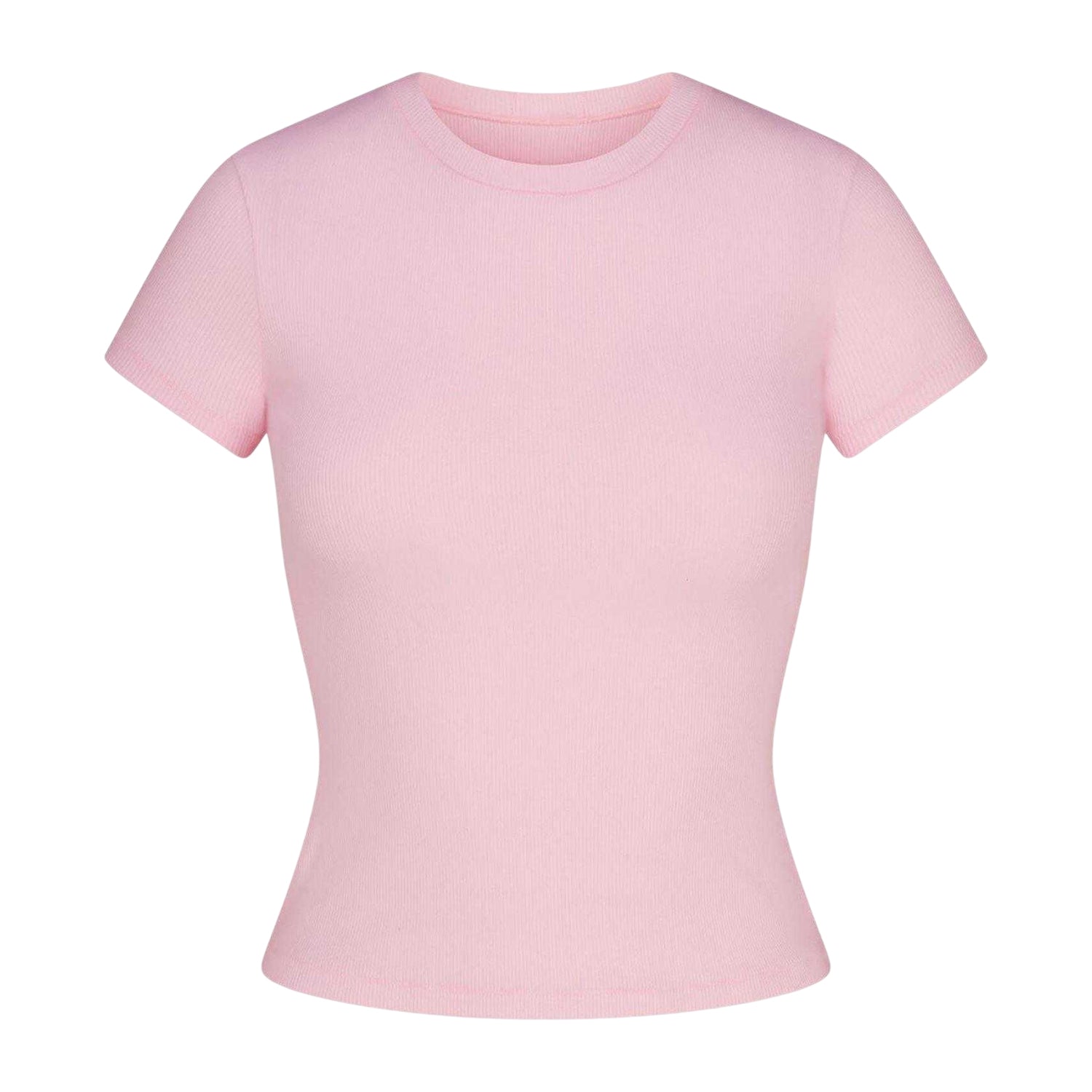 Cherry Blossom - Front - Skims Womens-Ladies Ribbed Cotton Cropped T-Shirt