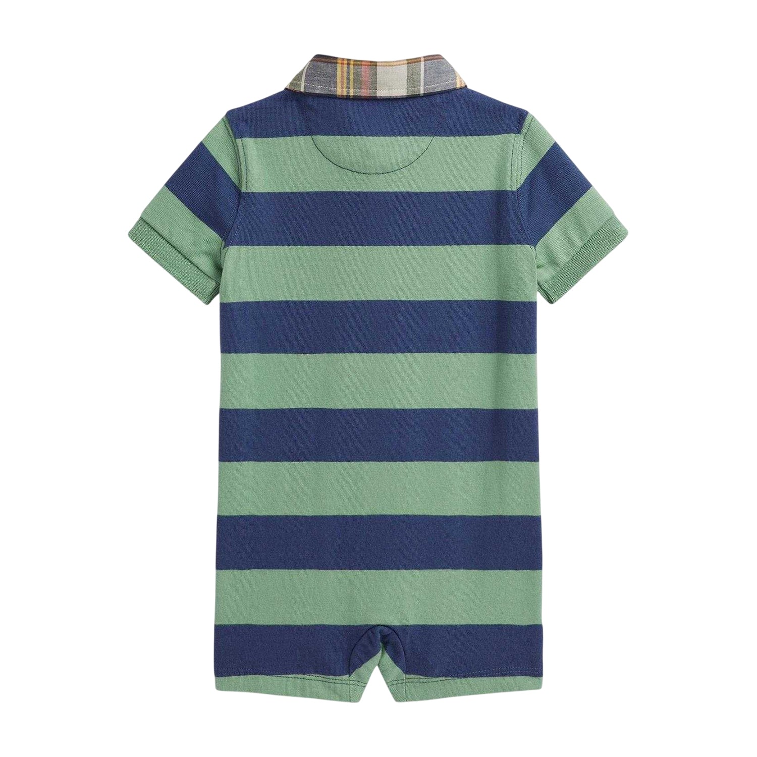 Mint-Royal Blue - Back - Ralph Lauren Baby Shortall Short-Sleeved Romper