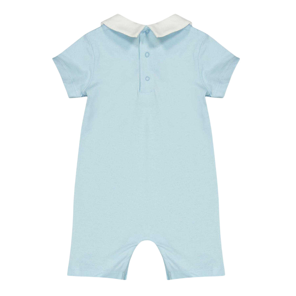 Sky Blue - Back - Moschino Baby Teddy Bear Short-Sleeved Babygrow