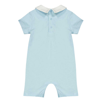 Sky Blue - Back - Moschino Baby Teddy Bear Short-Sleeved Babygrow