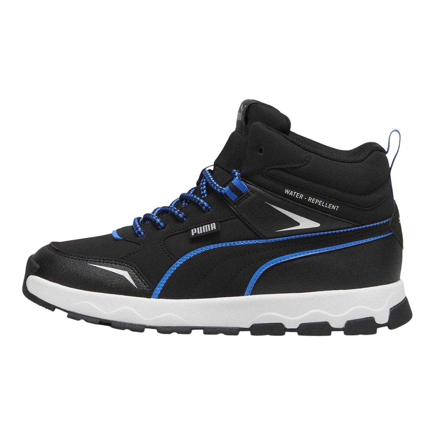 Black-Hyper Blue - Back - Puma Childrens-Kids Evolve Running Trainers