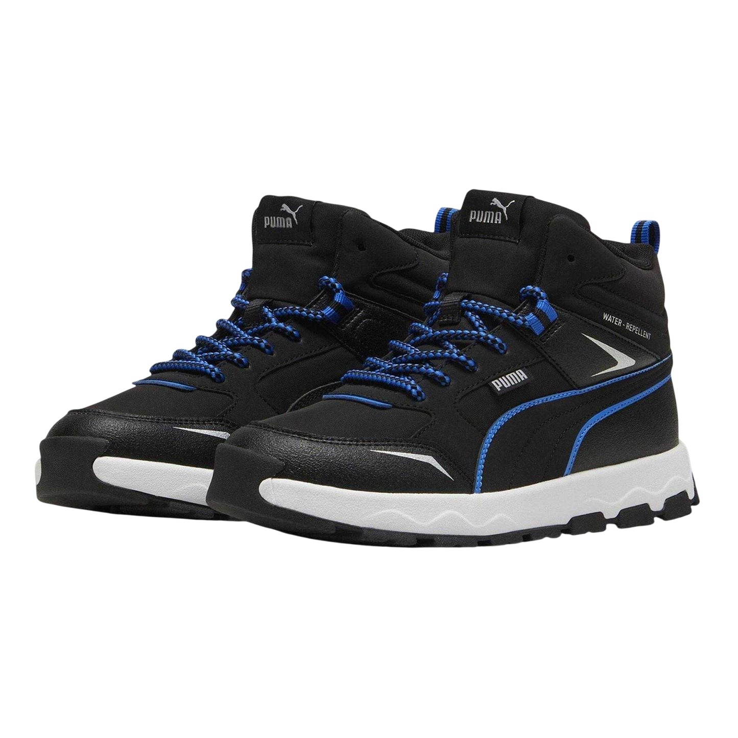 Black-Hyper Blue - Side - Puma Childrens-Kids Evolve Running Trainers