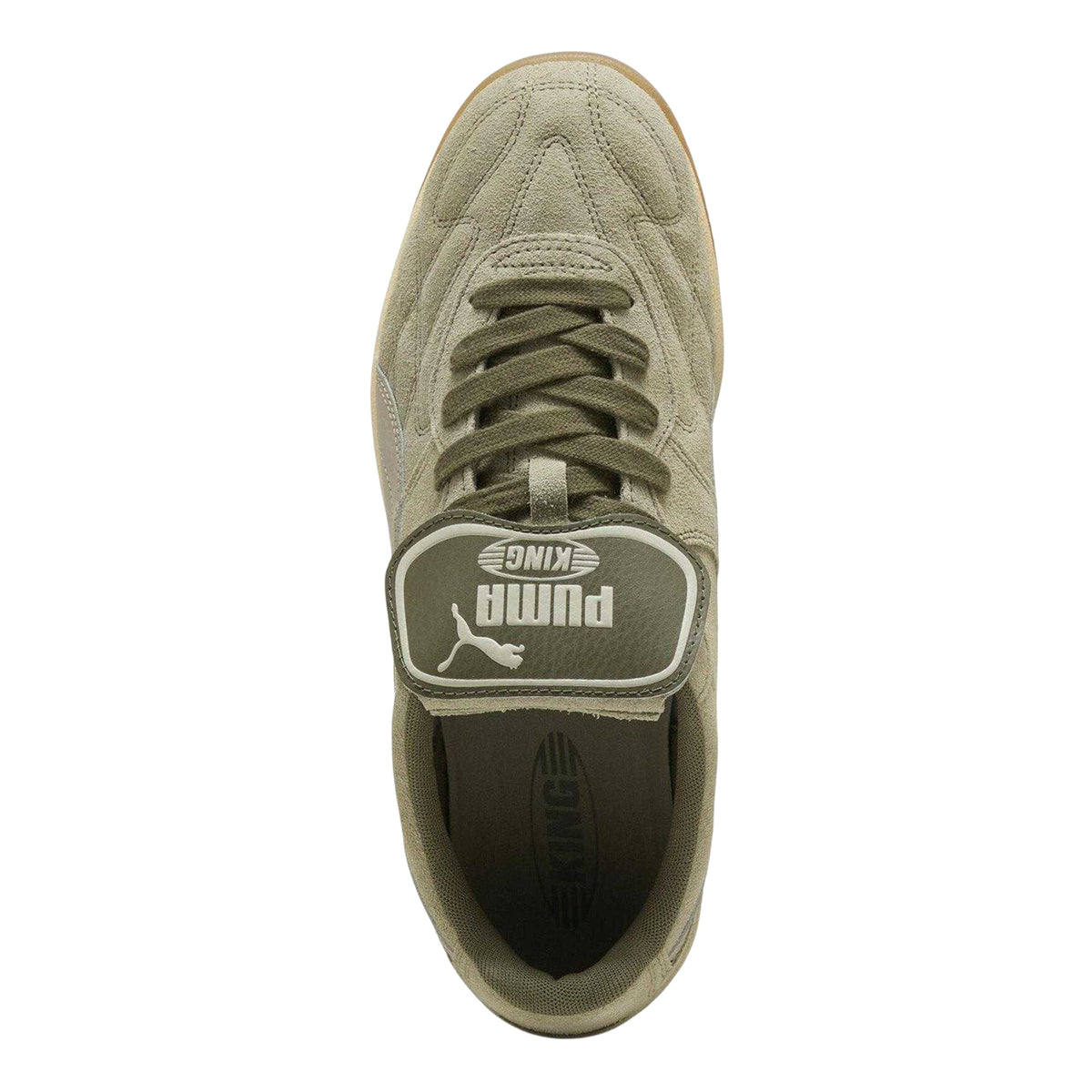 Luxe-Army-Cream - Side - Puma Mens King Suede Trainers