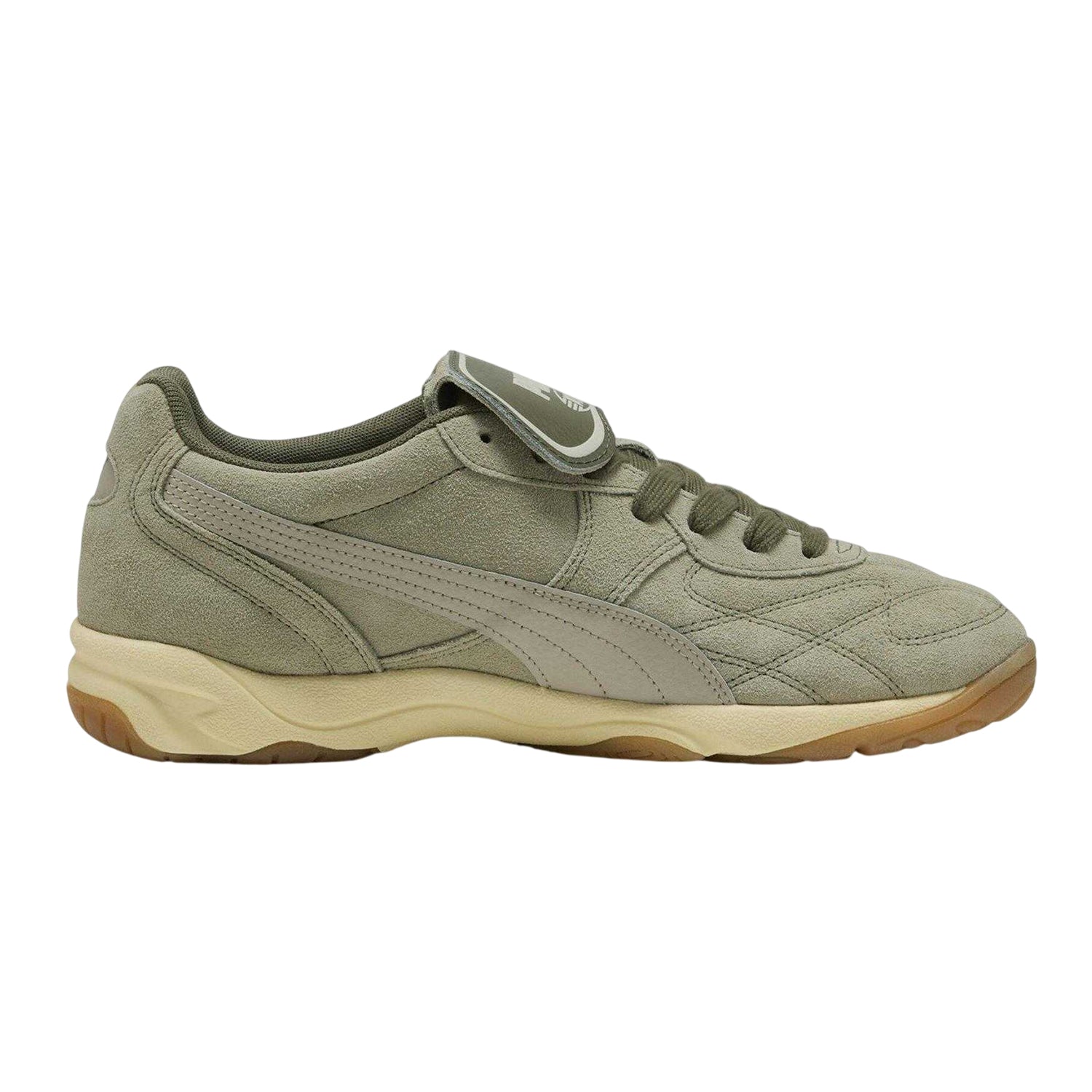 Luxe-Army-Cream - Front - Puma Mens King Suede Trainers