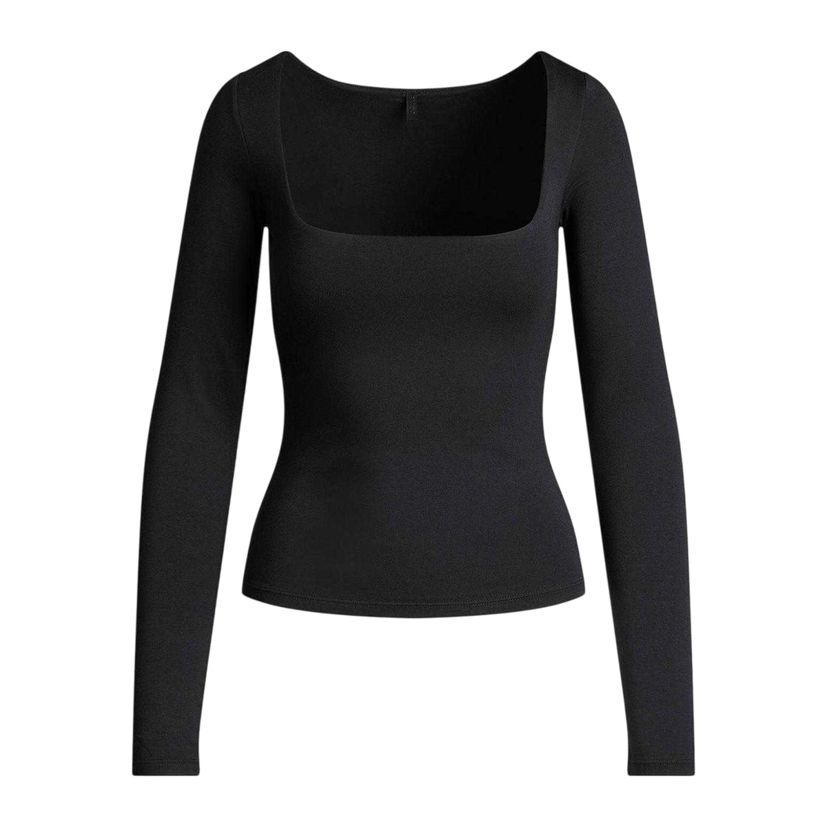 Obsidian Black - Front - Skims Womens-Ladies Square Neck Fitted Top