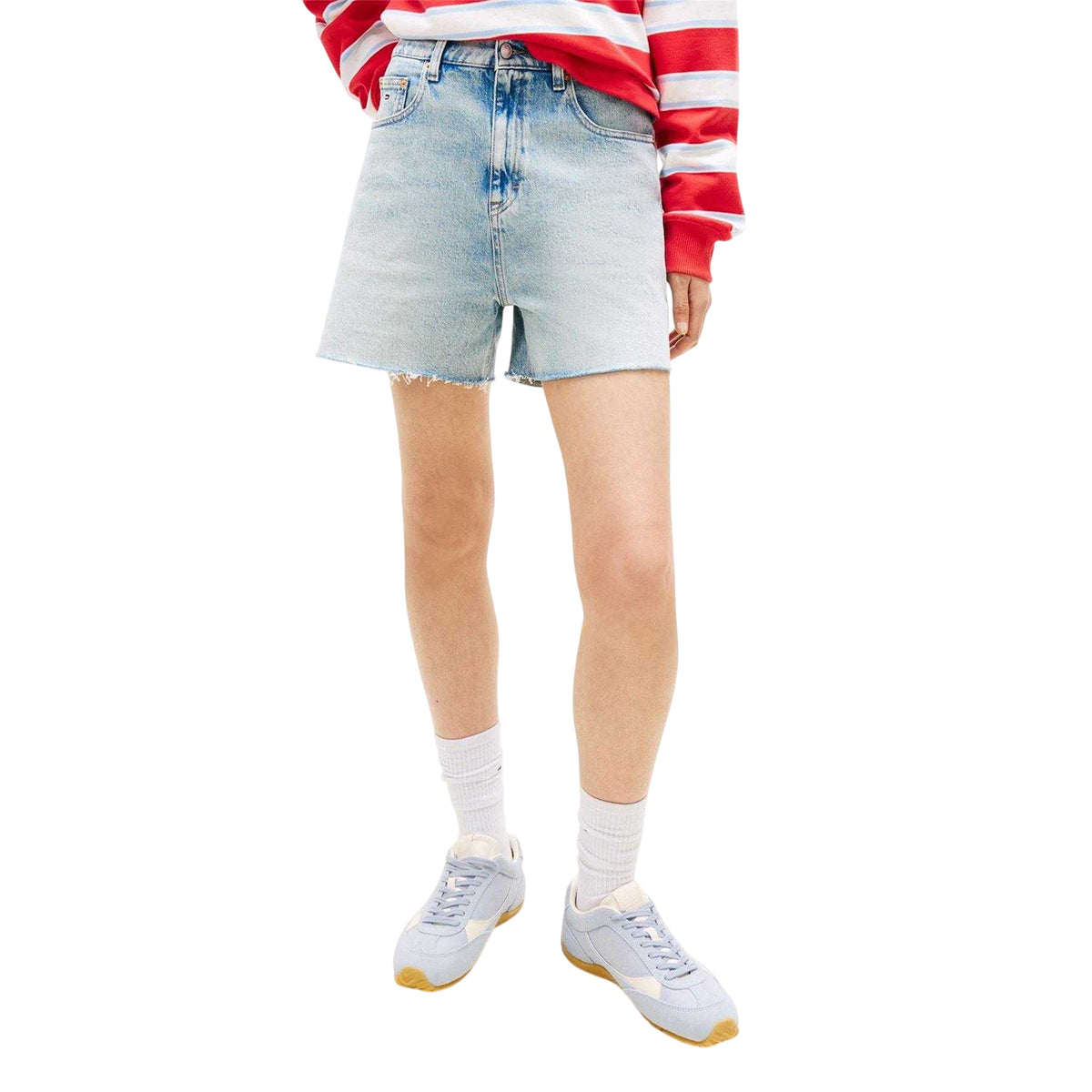 Light Denim - Side - Tommy Jeans Mens Denim Logo Jean Shorts