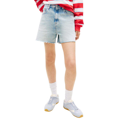 Light Denim - Side - Tommy Jeans Mens Denim Logo Jean Shorts
