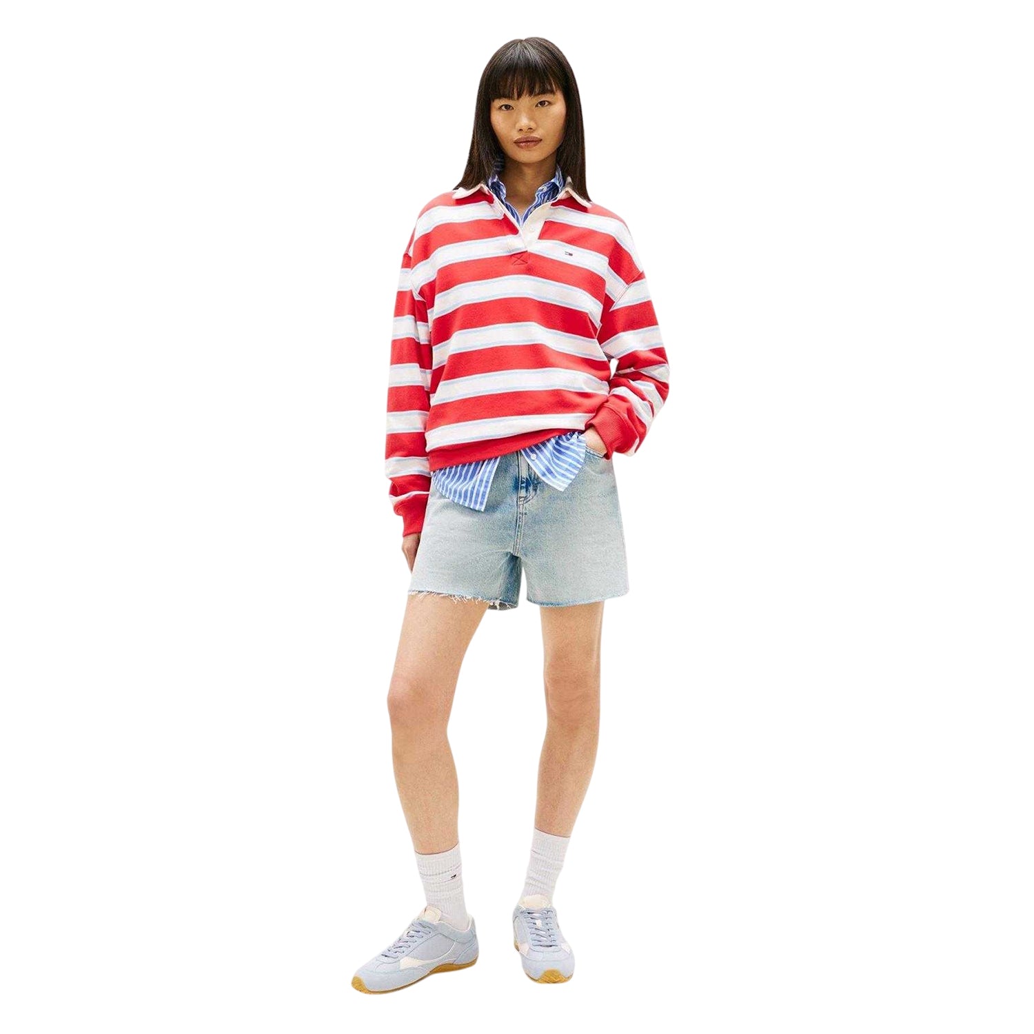 Light Denim - Lifestyle - Tommy Jeans Mens Denim Logo Jean Shorts