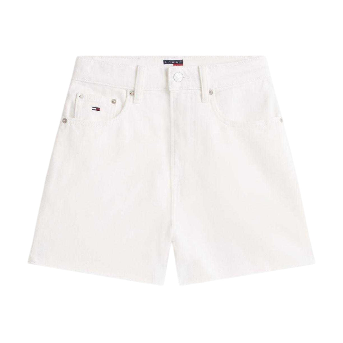 Denim-White - Front - Tommy Jeans Mens Denim Logo Jean Shorts