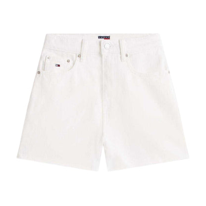 Denim-White - Front - Tommy Jeans Mens Denim Logo Jean Shorts