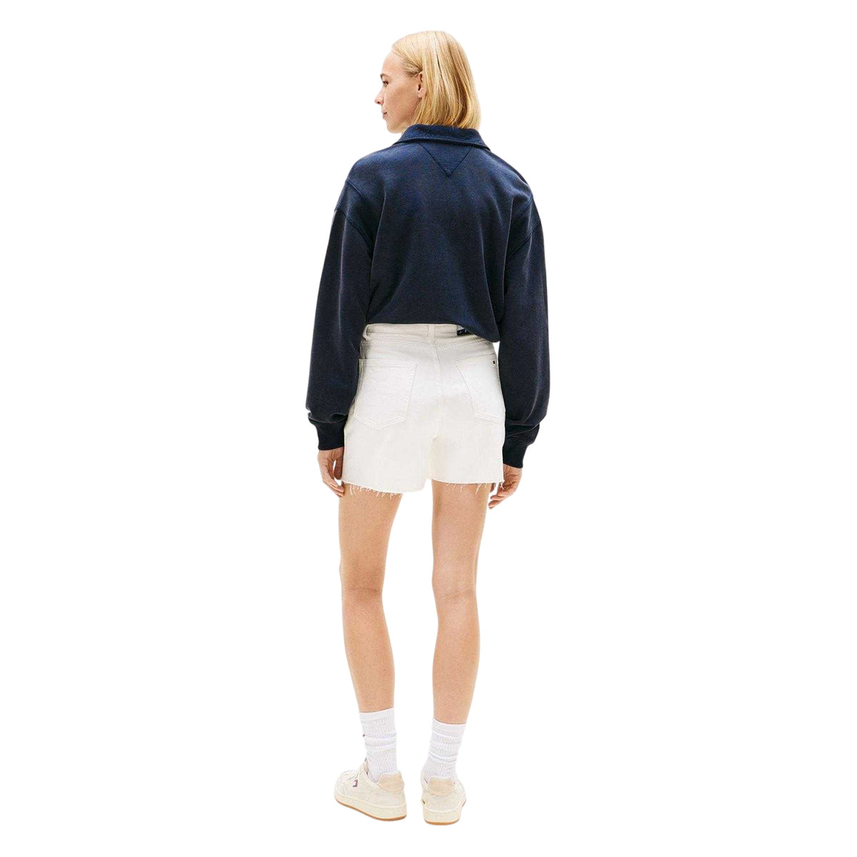 Denim-White - Back - Tommy Jeans Mens Denim Logo Jean Shorts