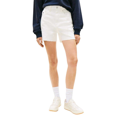 Denim-White - Side - Tommy Jeans Mens Denim Logo Jean Shorts