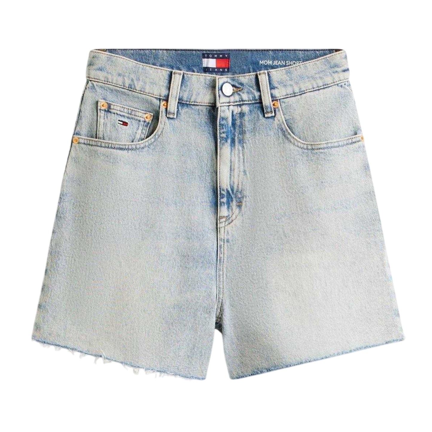 Light Denim - Front - Tommy Jeans Mens Denim Logo Jean Shorts