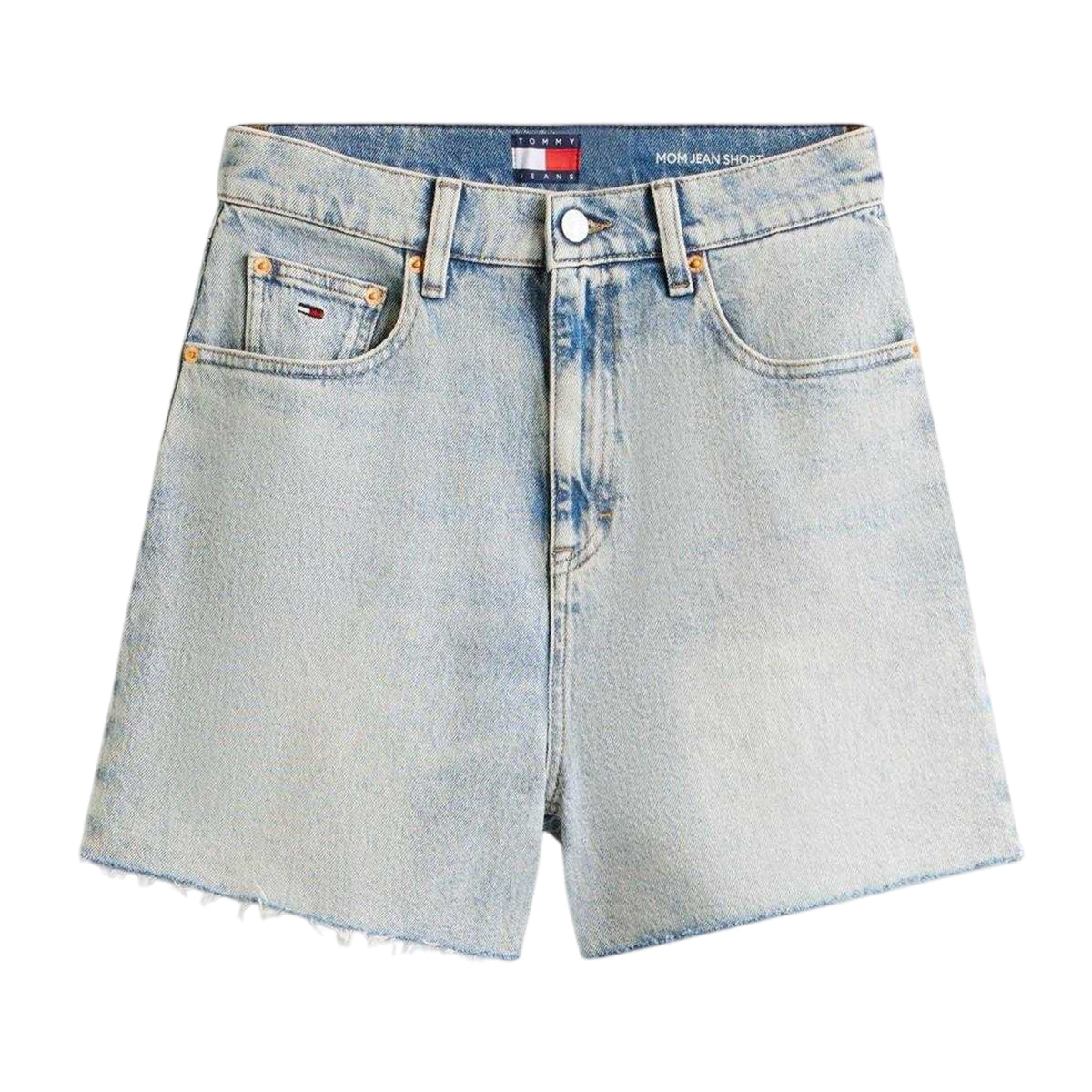 Light Denim - Front - Tommy Jeans Mens Denim Logo Jean Shorts
