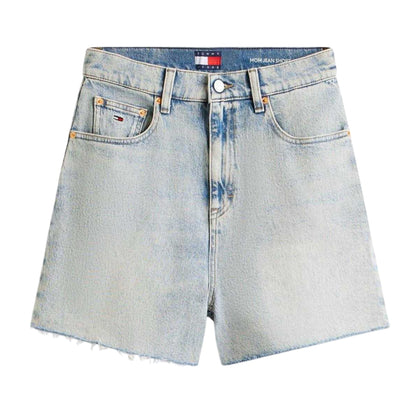 Light Denim - Front - Tommy Jeans Mens Denim Logo Jean Shorts