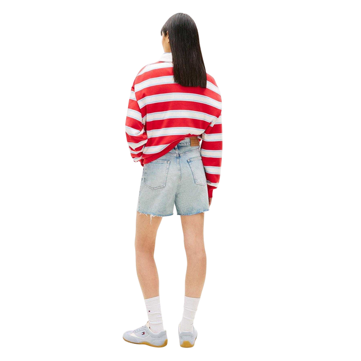 Light Denim - Back - Tommy Jeans Mens Denim Logo Jean Shorts
