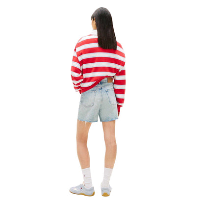 Light Denim - Back - Tommy Jeans Mens Denim Logo Jean Shorts