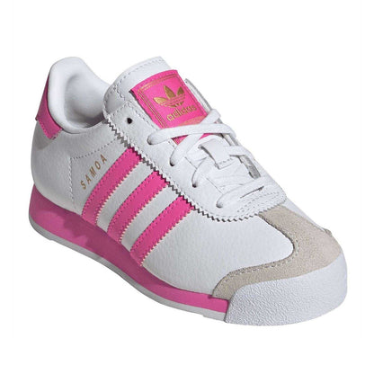 White - Lifestyle - Adidas Childrens-Kids Samoa Stripes Leather Trainers