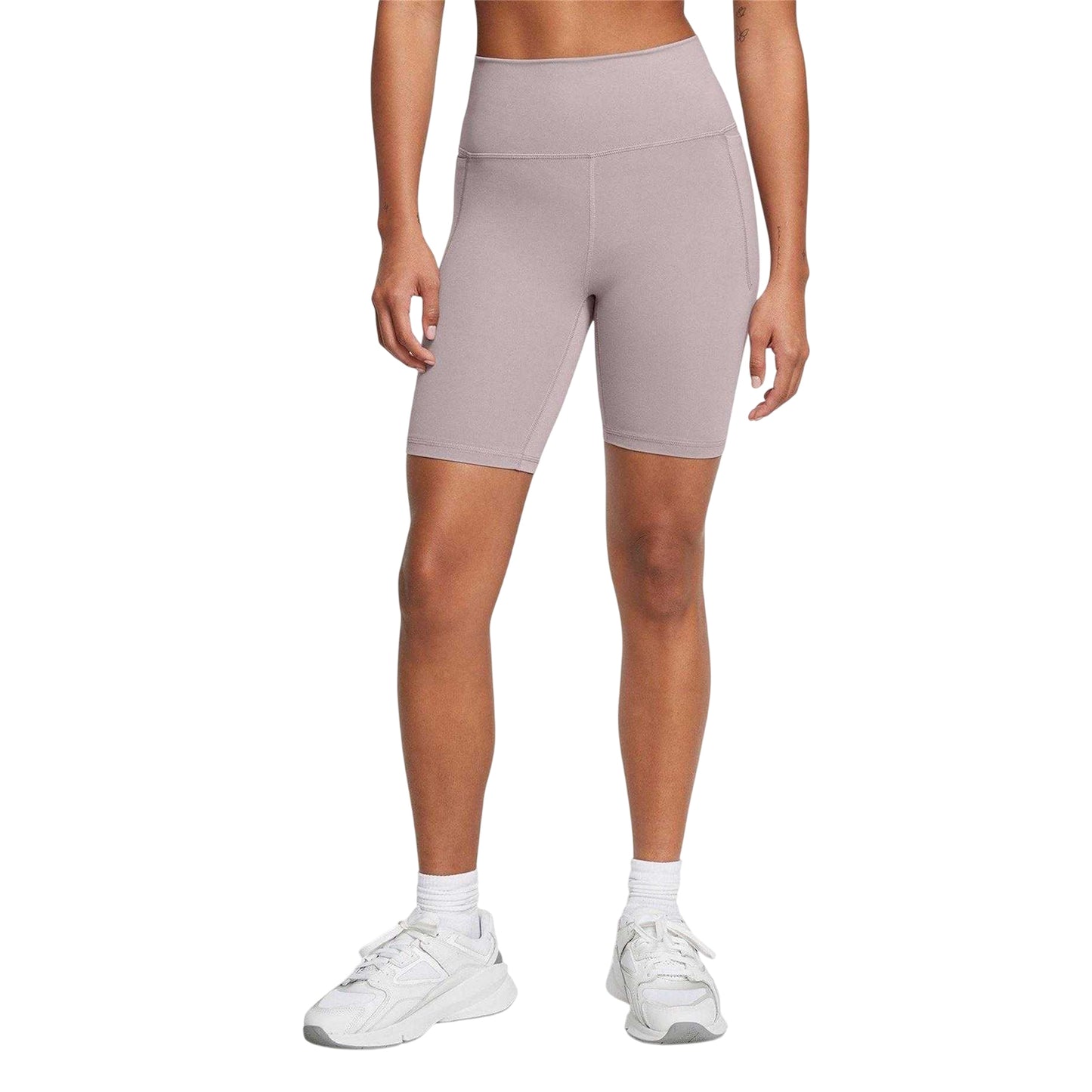 Grey - Side - Under Armour Womens-Ladies Meridian Fitted Cycling Shorts