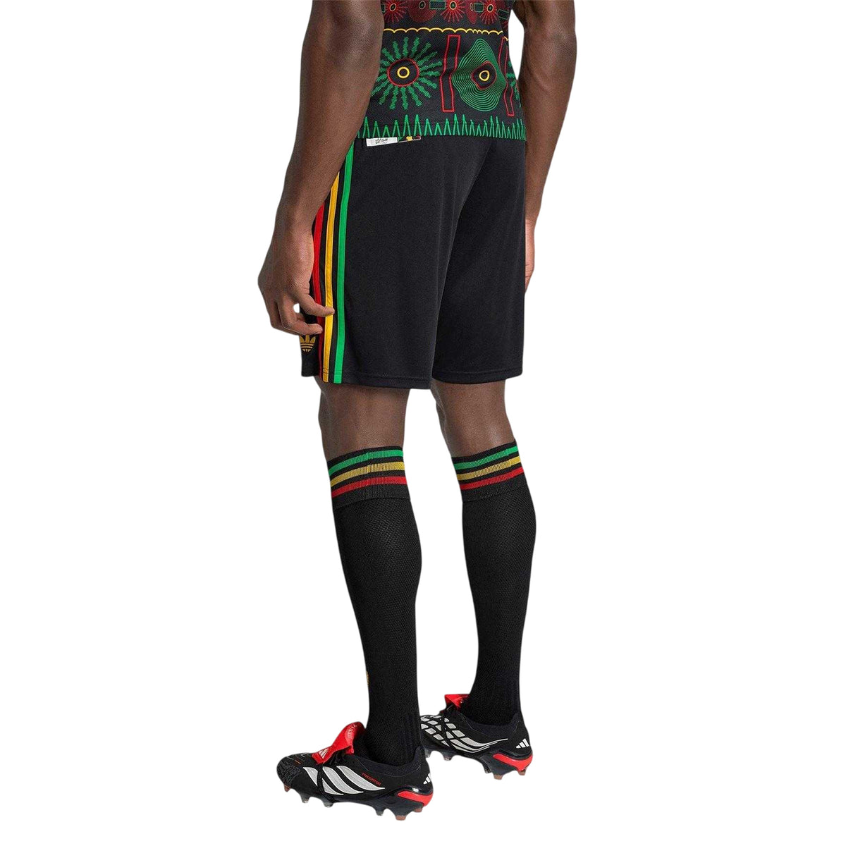 Black-Yellow - Back - Adidas Mens 2026 Jamaica Away Shorts